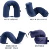 Brookstone Free-Form Memory Foam Twist Travel Pillow Adjustable, Roll Pillow for Neck, Chin, Lumbar, and Leg Support, Size One Size, Blue - Image 3