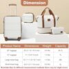 Kono Luggage Set 4 Piece Carry On Hardside Luggage with TSA Lock Spinner Wheels Carry On Suitcase Cream White - Image 5