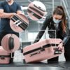 Karl home 4 Piece Luggage Sets, Travel Suitcase, Large Capacity Lightweight Luggage Sets with TSA Lock & Spinner Wheels, for Business, Travel, School Starts (16"/20"/24"/28"), Rose Gold - Image 7