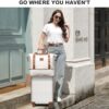 Kono Luggage Set 4 Piece Carry On Hardside Luggage with TSA Lock Spinner Wheels Carry On Suitcase Cream White - Image 8
