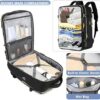 Large Carry On Travel Backpack - Flight Approved Waterproof Anti-Theft Luggage Daypack for Women Men Fit 17 Inch Laptop Business Weekender Overnight Backpack College Bag Personal Item Size Black - Image 3
