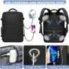 Large Carry On Travel Backpack - Flight Approved Waterproof Anti-Theft Luggage Daypack for Women Men Fit 17 Inch Laptop Business Weekender Overnight Backpack College Bag Personal Item Size Black - Image 5
