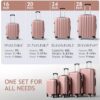 Karl home 4 Piece Luggage Sets, Travel Suitcase, Large Capacity Lightweight Luggage Sets with TSA Lock & Spinner Wheels, for Business, Travel, School Starts (16"/20"/24"/28"), Rose Gold - Image 5