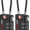 TSA Approved Cable Luggage Locks, Re-settable Combination with Alloy Body
