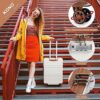 Kono Luggage Set 4 Piece Carry On Hardside Luggage with TSA Lock Spinner Wheels Carry On Suitcase Cream White - Image 2